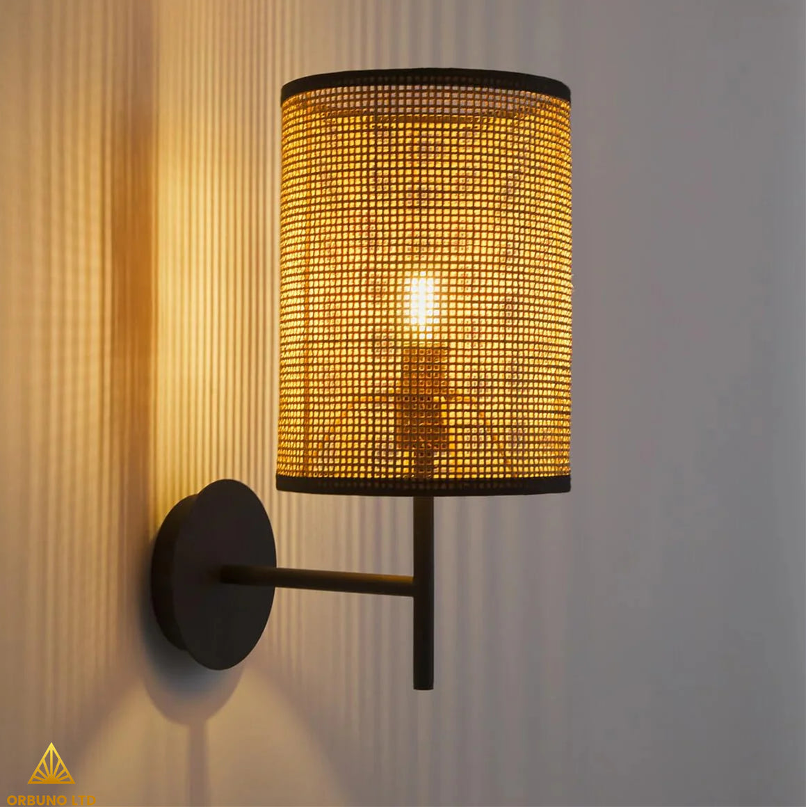 ORBUNO-Rattan Webbing Wall Lamp
