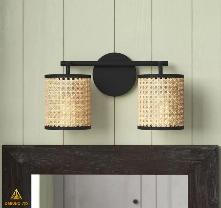 ORBUNO-Rattan Bamboo Wall Lamp