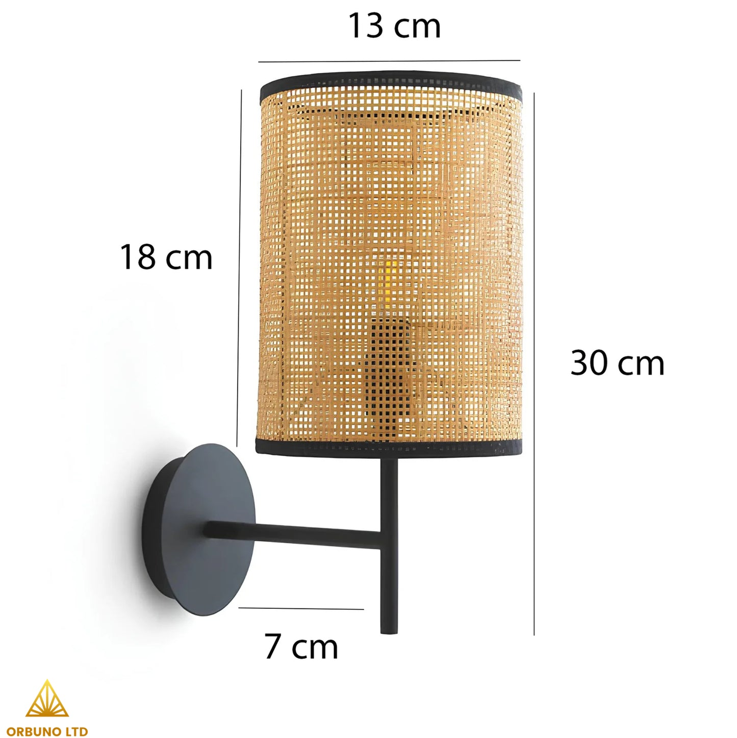 ORBUNO-Rattan Webbing Wall Lamp