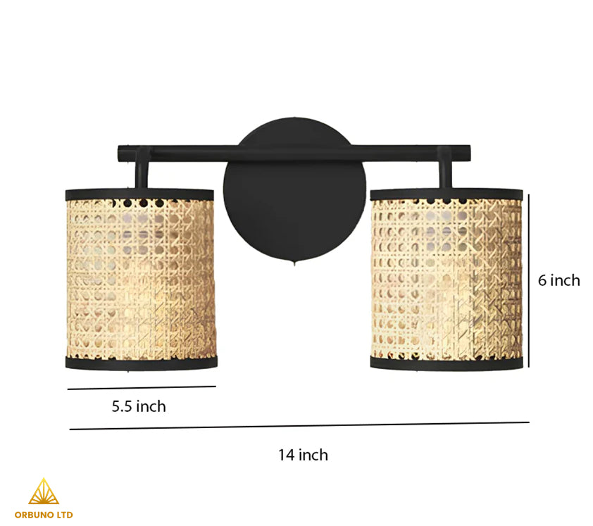 ORBUNO-Rattan Bamboo Wall Lamp